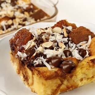 chocolate-coconut-bread-pudding-almonds